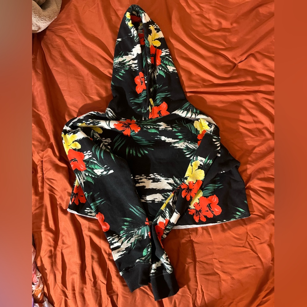 Urban Outfitters Cropped Floral Hoodie